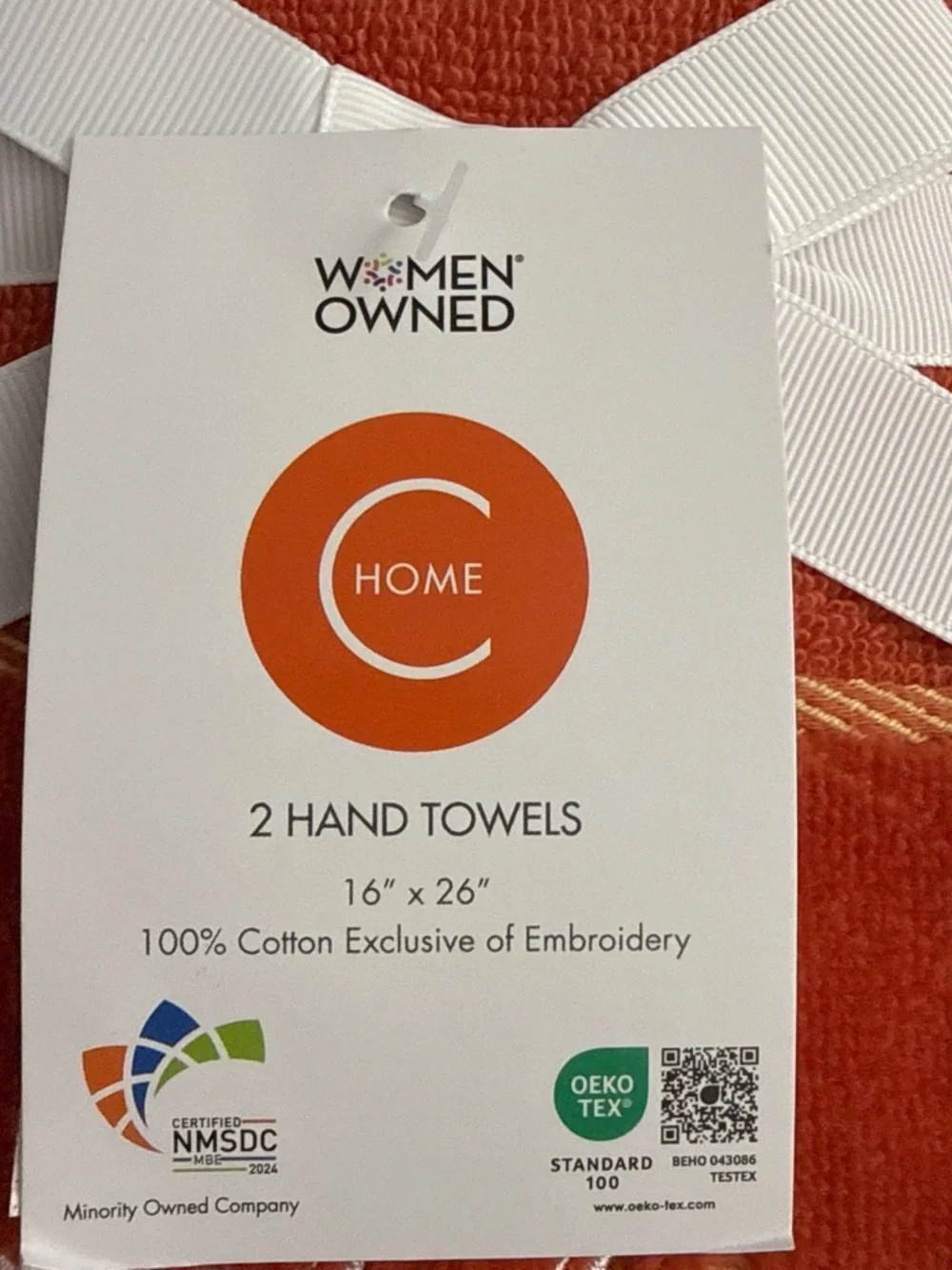 Rust 'Grateful & Blessed' Embroidered Hand Towels - Pack of 2